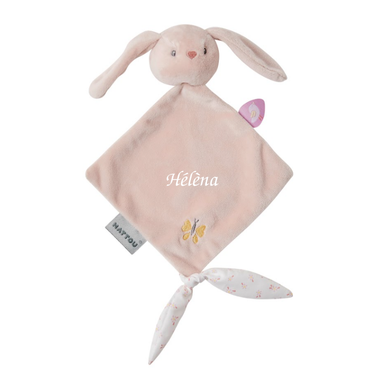  - alice et pomme - lapin rose 22 cm 